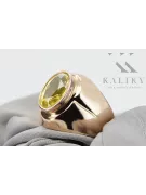 Prsten vinobraní šperky žlutý Perydot Původní vinobraní 14k produkt s růžovým zlatem VRC296r